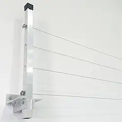 Varal Articulado De Parede Em Alumínio Dobrável 50cm - Resistente Ao Sol E Chuva Com Corda De Aço 20m