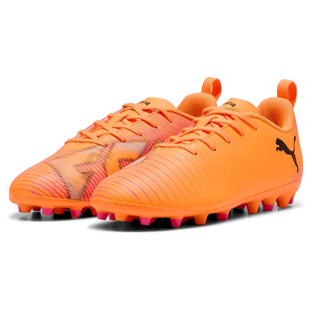 PUMA Future 8 Play MG JR Soccer Shoe, Heat FIRE Black-Ravish, 4.5 UK