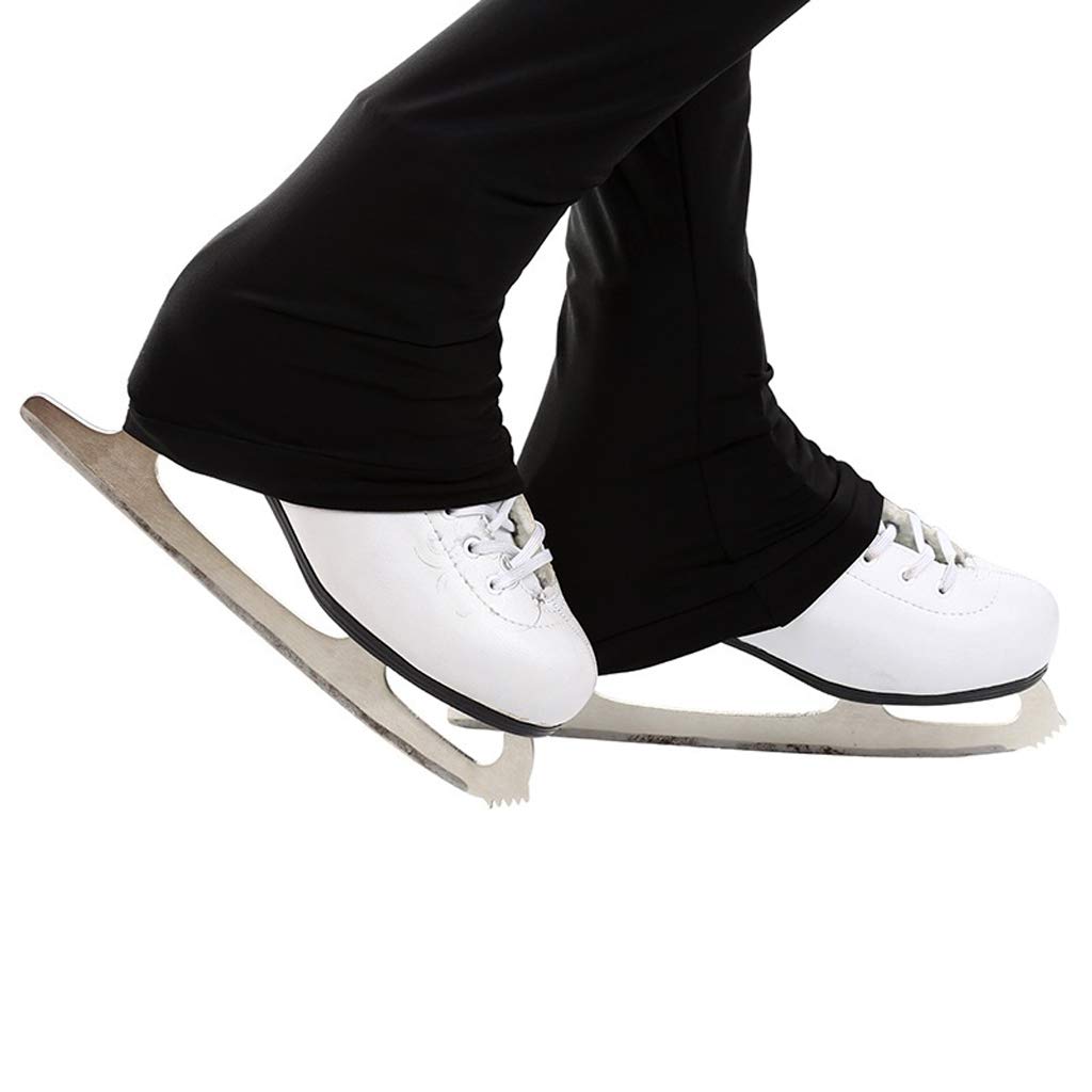 perfeclan Ragazza Donna Pattinaggio Su Ghiaccio Pantaloni Calze Pattinaggio Artistico Pantaloni Abbigliamento Sportivo Nero - Nero, S