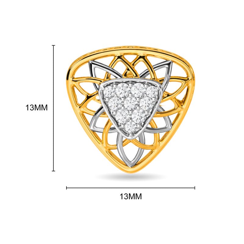 Image of KISNA JEWELS 14KT|18KT BIS Hallmark Pure Gold and Diamond Stud Earrings For Women with Screw Back clouser
