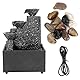 Cocoarm Zimmerbrunnen mit LED-Beleuchtung Tischbrunnen Tischplatte Wasserfall Brunnen USB Wasserbrunnen für Indoor Home Office Decor