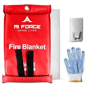 AI FORCE Fire Suppression Blanket for Kitchen  Fire Blanket Emergency for Home & Kitchen, High Heat Resistant Fire Suppression Blankets for Camping