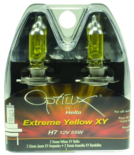 Image of HELLA H71070702 Optilux XY Series H7 Xenon Yellow Halogen Bulbs, 12V, 55W 2 Pack