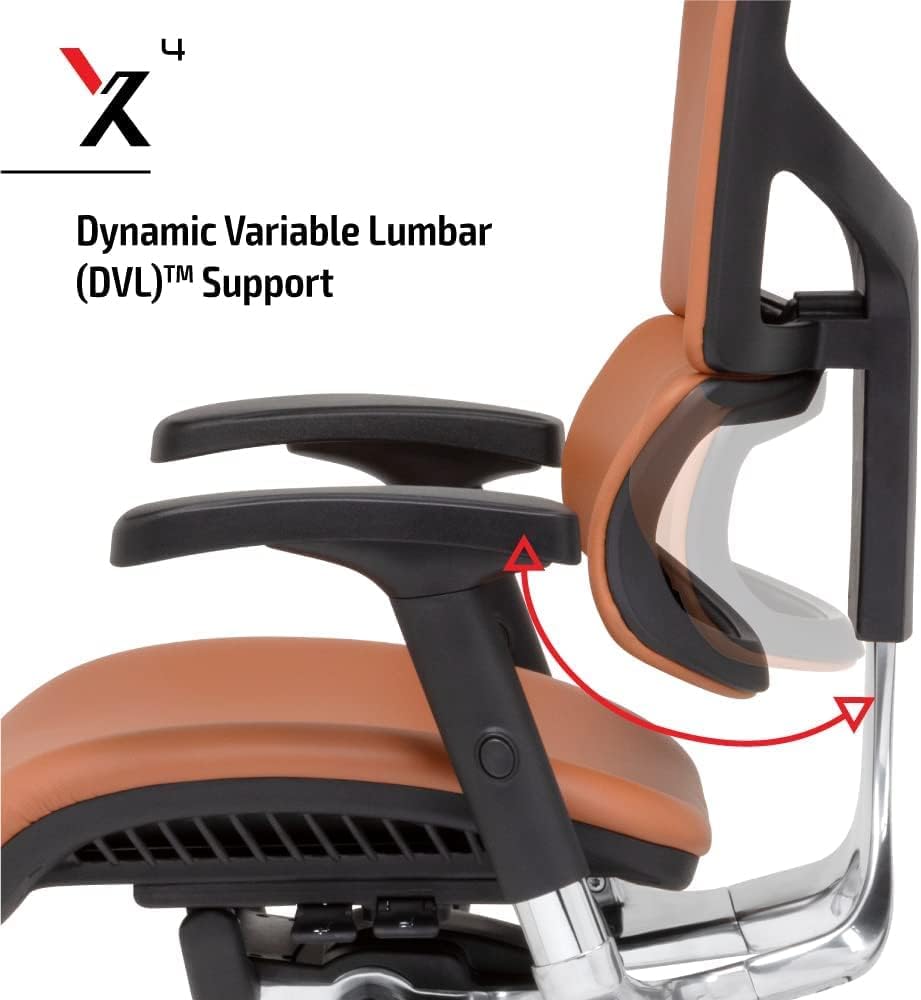 X-Chair X4 High End Executive Chair, Black Leather with Headrest - Ergonomic Office Seat/Dynamic Variable Lumbar Support/Floating Recline/Stunning Aesthetic/Adjustable/Perfect for Office or Boardroom