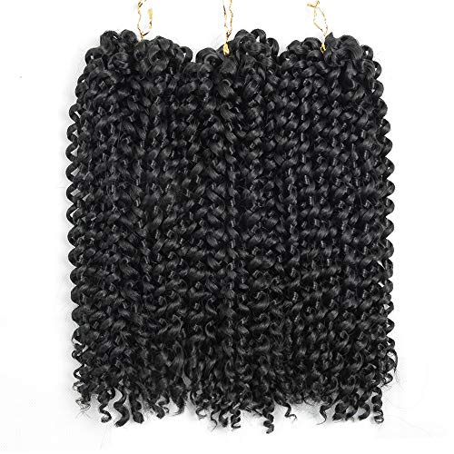 YXCHERISHAIR Synthetic Jerry Curl Weave Deep Wave Mambo Twist Crochet Braids,Short Passion Twist Braiding Hair Extensions Heat Resistant(10 inch 1 Pack, 2)