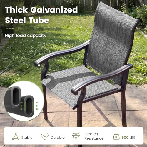 Image of UDPATIO Patio Dining Chairs Set of 2, Dark Grey