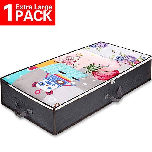 Anyoneer Under Bed Storage Containers with Stainless Steel Zipper, Under-bed Storage Bags Organizer