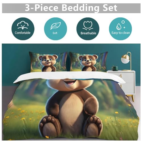 Housse de couette ours parure de lit douillette pour la nuit - 6