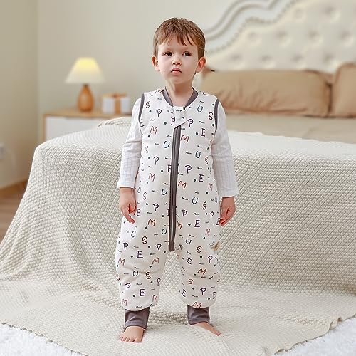 MIKAFEN Baby Winter Sleeping Bag with Feet,Cotton Kids Sleeping Bag 2.5Tog with Legs, Alphabet 80cm/18-36months - Image 2