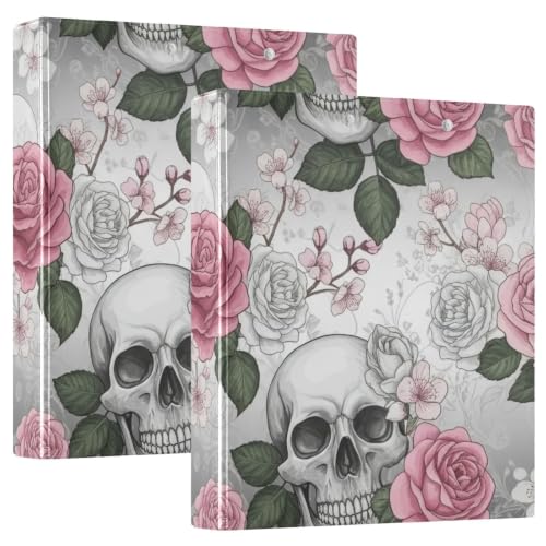 Classeur 3 anneaux en D flexible et robuste imprimé roses noires