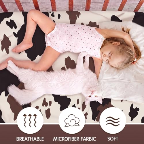 Image of Vitalcozy 4 Pcs Green Western Crib Sheet for Standard Nursery Decor