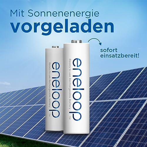eneloop AAA/Micro Packung mit 4 NI-MH-Akkus, NEU mit verbesserter Mindestkapazität von 800 mAh 6