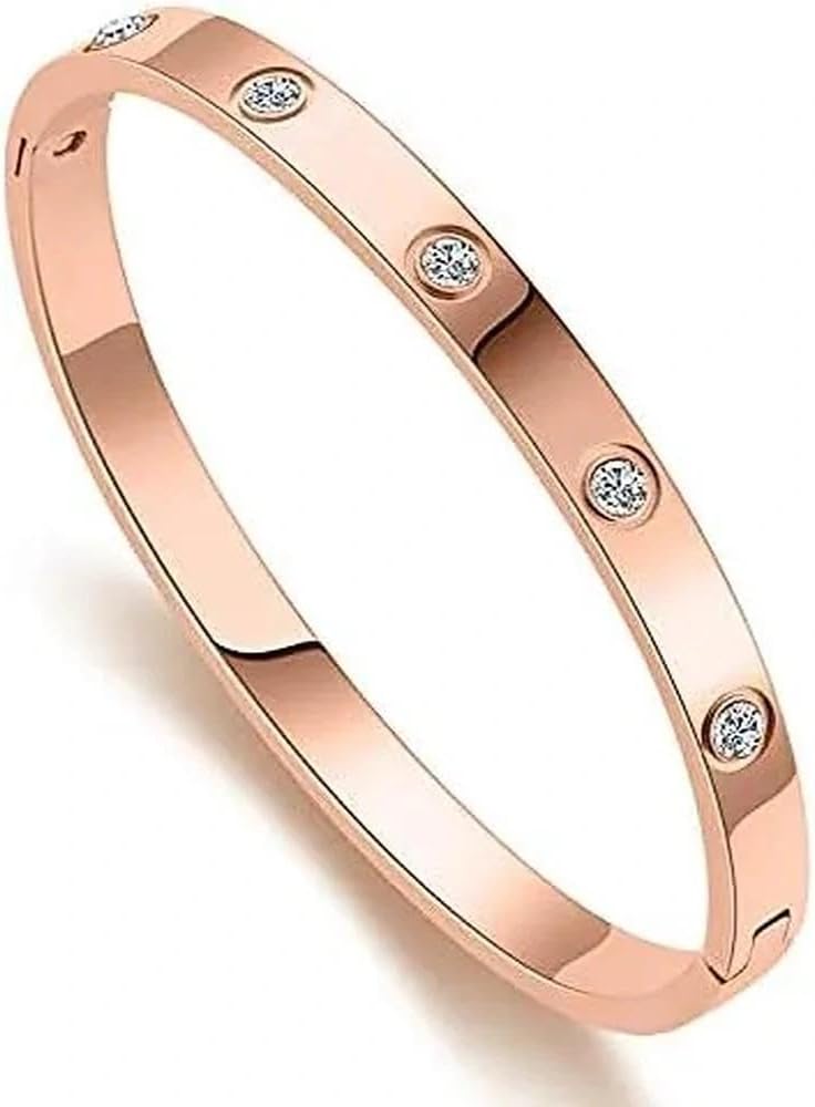 Rose Gold Cuff bracelet for Women, Waterproof Stainless Steel Bangle, 18K Gold Plated Tarnish-Proof Bracelet, Jewelry Gift