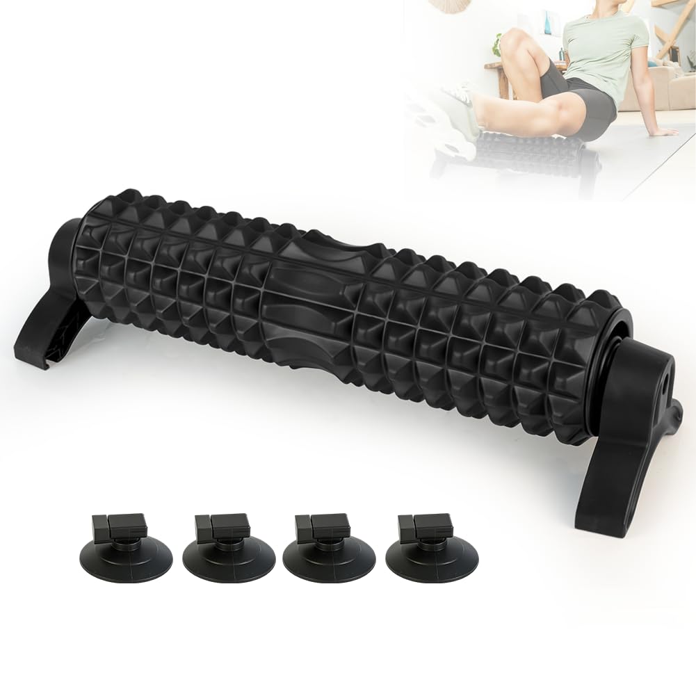 Rouleau de fascia avec texture 3D - 53 cm - Avec support - Pour dos et jambes - Dureté moyenne - Pour étirement du corps, récupération, entraînement et tissus profonds