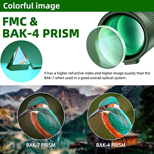 Jlht 40X60 Monocular Telescope High Power Monocular For Adults With Phone Adapter& Tripod& Hand Strap Low Night Vision Monocular Equipped With Bak4 Prism For Bird Watching Hunting Traveling Concert #TOP3