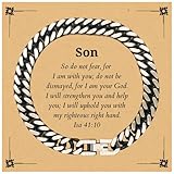 Heartfelt Cuban Link Chain Bracelet for Son - Inspirational Strength and Hope for Christmas and Graduation Gifts -  Laserchili