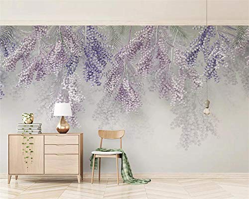 Mode Stereo Tapete neue kleine frische Lavendel Frucht 3D Stereo TV Hintergrund Papel de Parede Tapeten Wohnkultur - 200x140cm/79"x 55