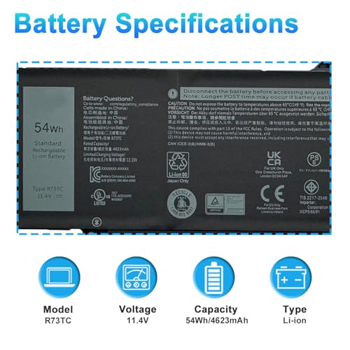 Image of R73TC DR02P Battery for Dell Latitude 3340 5340 5350 5440 5540 7455 Series