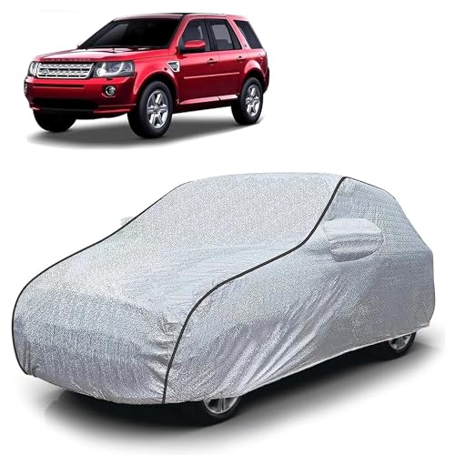 Image of Sulfar 100% Waterproof Car Body Cover Compatible with Mirror for Land Rover Freelander 2 (Triple Stitched, Full Bottom Elastic, Magic Silver with Black Piping)