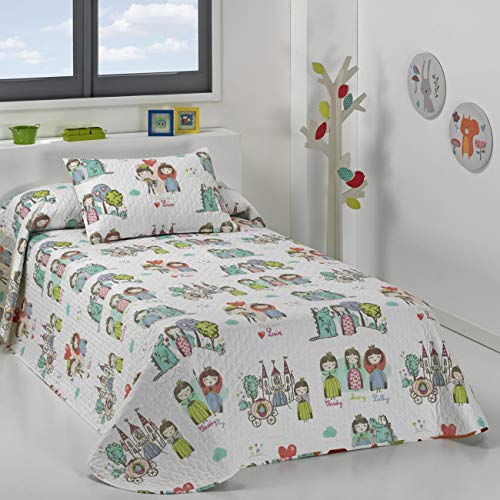 SEDALINNE - Colcha bouti ELONY. Cama 105 cm (200x270). Azul