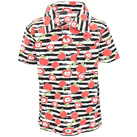 Unique Baby Boys Striped Apple Polo Shirt Cover