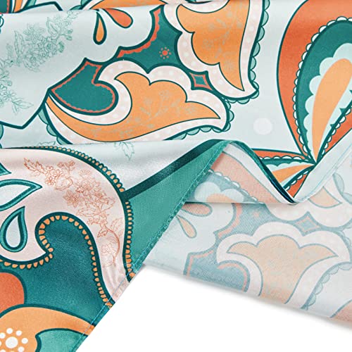 American Trends Women Silk Scarf Satin Feeling Head Scarves Square Stain Scarf Wrap Neck Scarf Lightweight Fashion Silk Bandana Ethnic Style #TOP6