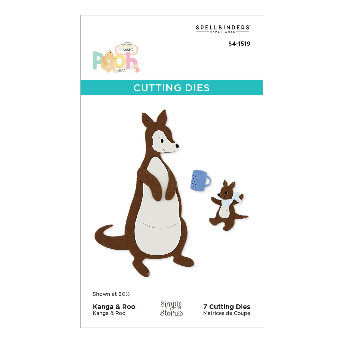 Spellbinders Metal Kanga & Roo Characters Etched Dies With Simple Stories