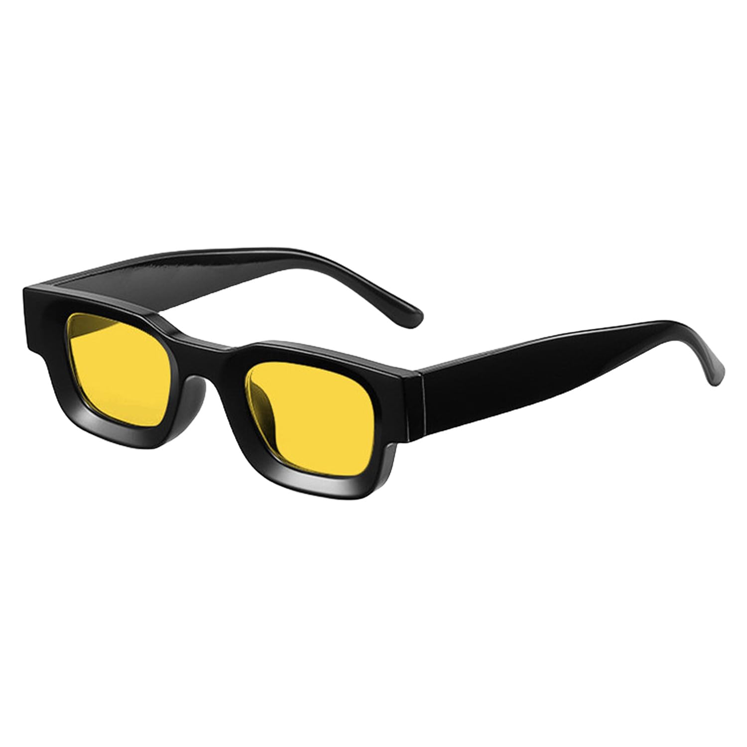 JCTAIFOO Retro Polarisierte Rechteck Sonnenbrille Damen Herren Vintage Rechteckig Kleine Quadratische Chunky Gläser UV400 Schutz