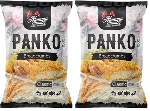 Mamma Crumbs - Pan Rallado Fino Panko, Original Japonés Denkyoku, Panko Fino 1kg (Paquete de 2)