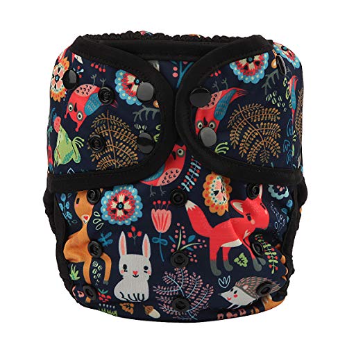 Image of One Size Cloth Diaper Cover Snap with Double Gusset (Forest)