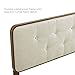 Modway MOD-6233-WAL-BEI Collins Tufted Full Fabric and Wood Headboard, Walnut Beige