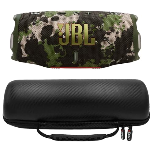 JBL Charge 6 - Paquete de altavoces portátiles impermeables con funda de fibra de carbono gSport (camuflaje)