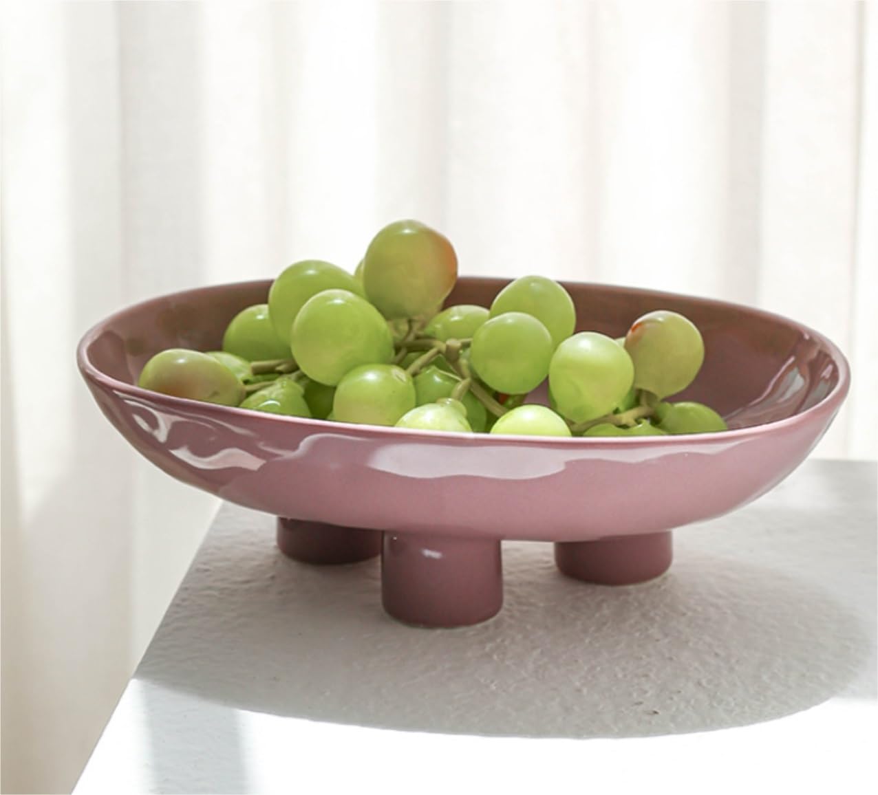 Kosz na Owoce Patera na Owoce Miska na Owoce Ceramiczna Miska Na Owoce Ceramiczna Miska Na Blat Kuchenny Miska Dekoracyjna Miska Na Klucze Do Wystroju Domu Koszyk na Owoce ( Color : A , Size : 25.2*17