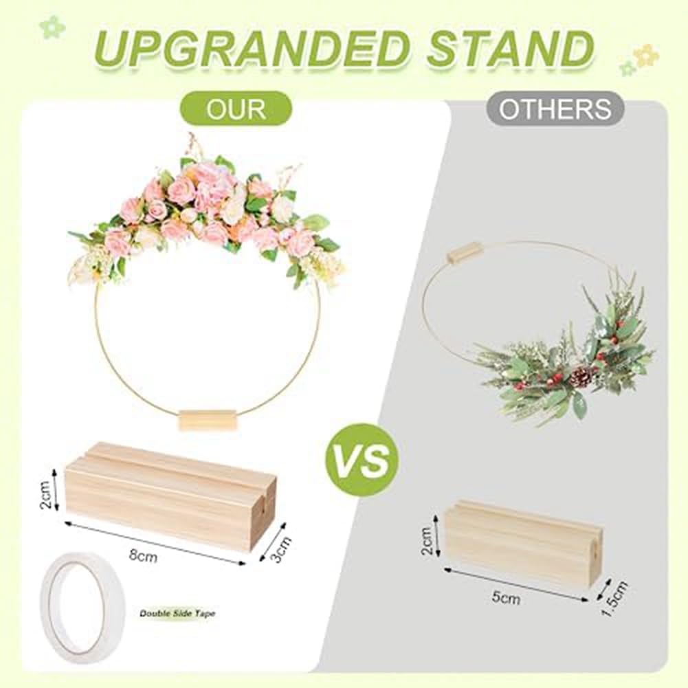 20 centros de mesa florales con soportes, anillos de metal de 30,5 cm para mesa, boda, Navidad, colgar en la pared