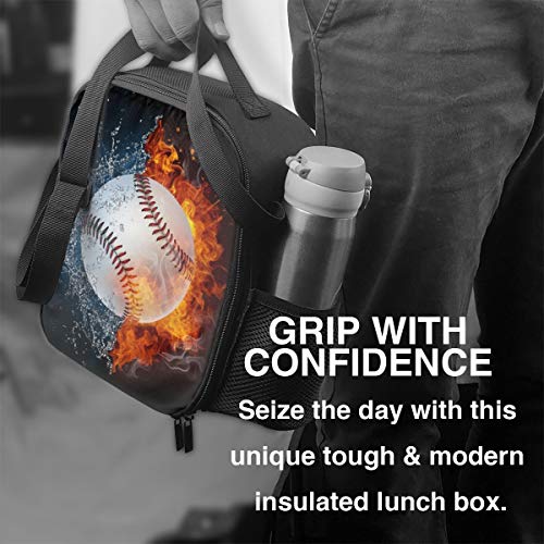 Zhxr Insulated Durable Lunch Box For Kids Adult, Ice Fire Basketball School Lunch Bag, Lunch Tote Box Bag For Office/School/Picnic/Beach #TOP5