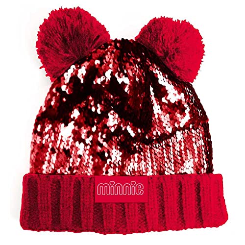 Bonnet Minnie Disney à 2 ponpons pour les sorties d'hiver des enfants