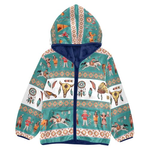 Image of Boys Fleece Jacket Hooded Autumn Winter Long Sleeve Thick Warm Outerwear;3-10 Years Kids Cute Fuzzy Jacket