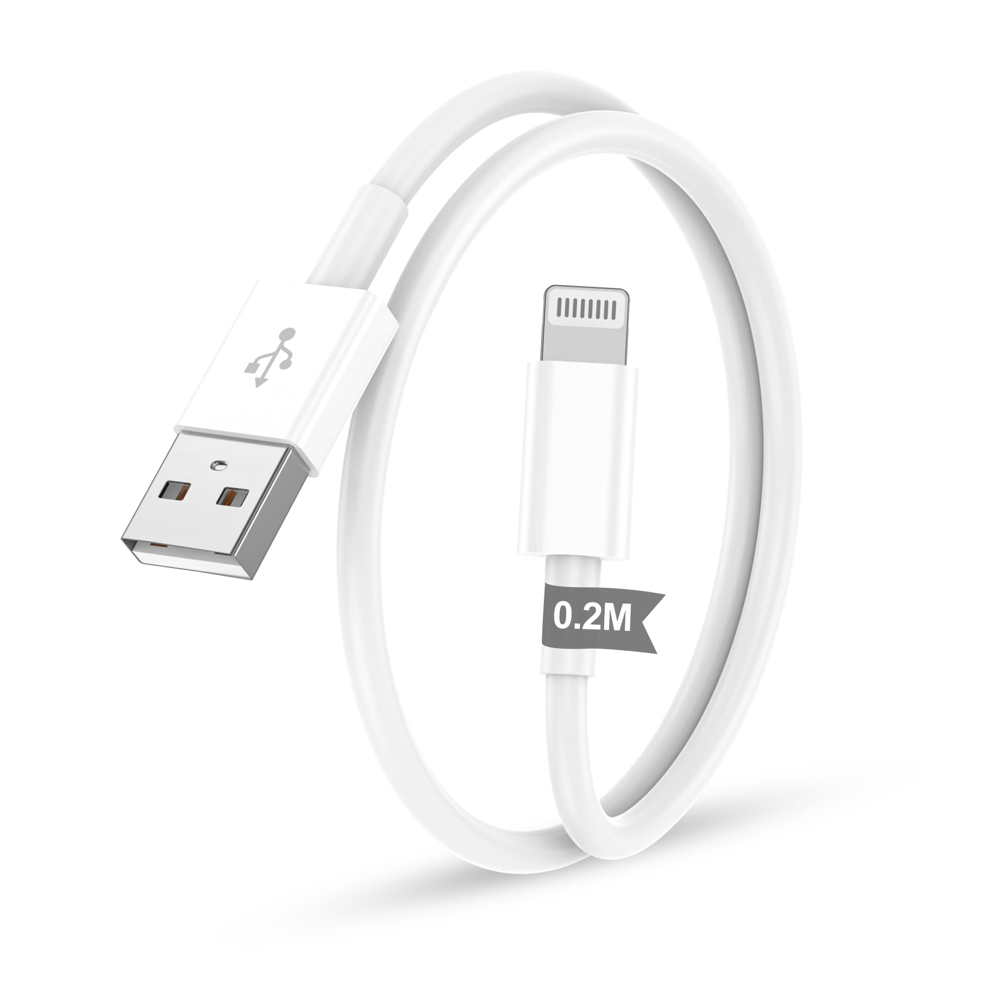 IPhone Ladekabel 1Pack 0.2M USB auf Lightning Kabel MFi Zertifiziert für Apple Schnellladekabel,für IPhone 14/13/12/11/Pro/ProMax/Mini/XS/XR/MAX/X/8/7/6/6s/Plus/SE/iPad Mini