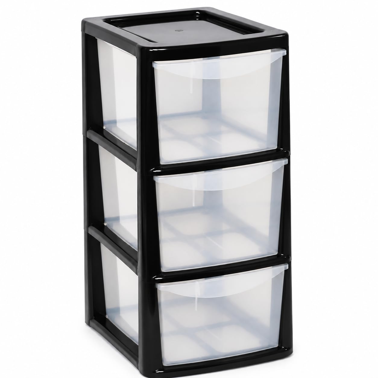 Kaanco Medium Plastic Storage Drawers A5 Storage Drawers Unit Space Saving Plastic Drawers for Bedroom Kitchen Laundry Bathroom Organisation Plastic Storage Drawers Organizer (3 Tier Black Clear) โ image 1