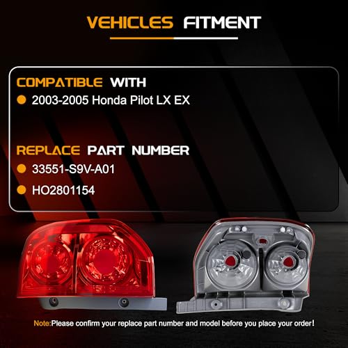 ChaoTianxia Tail Light Compatible With 2003-2005 Honda Pilot LX EX by ChaoTianxia - Used condition - Image 2