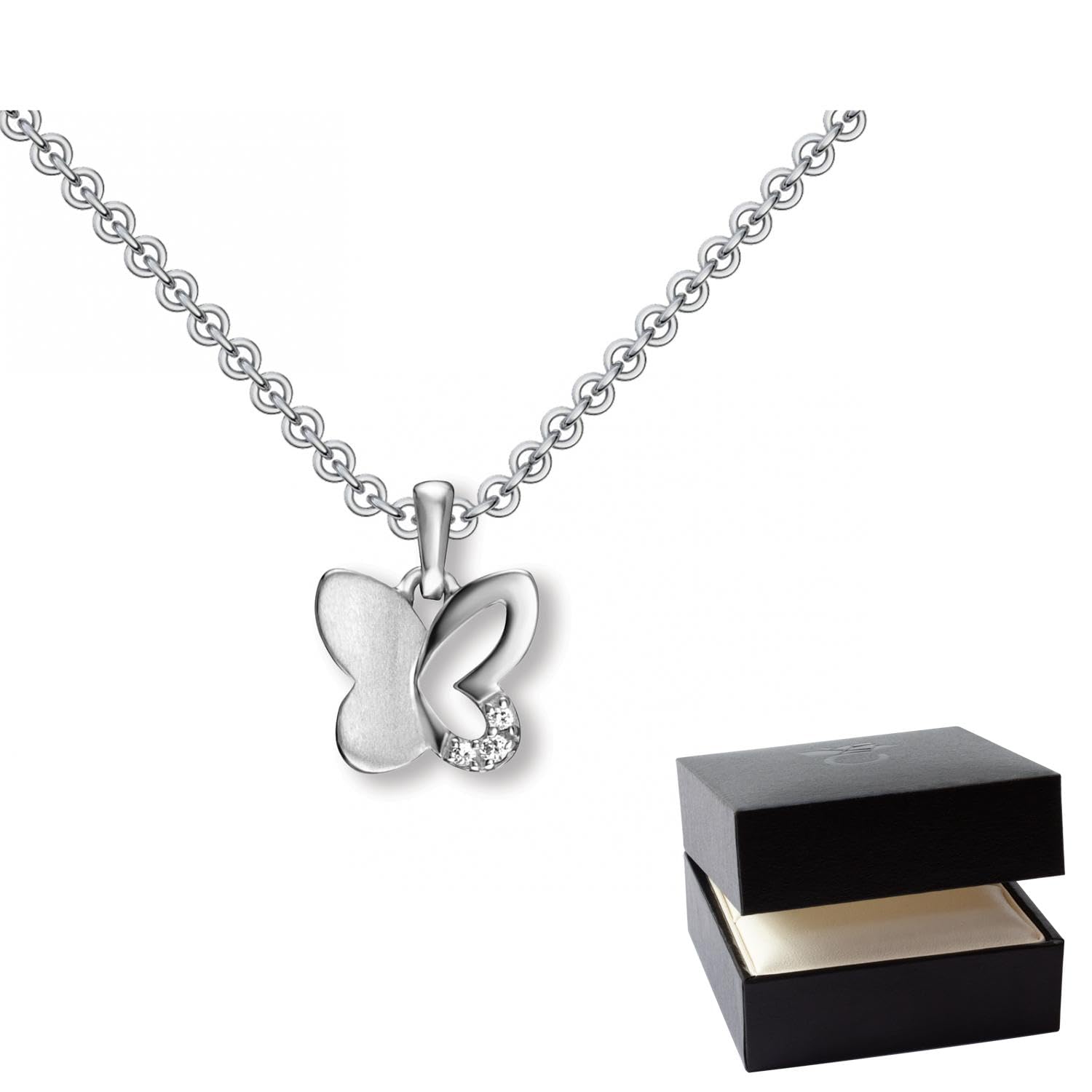 Kinder Kette Schmetterling Silber 925, Halskette Mädchen Kinderkette