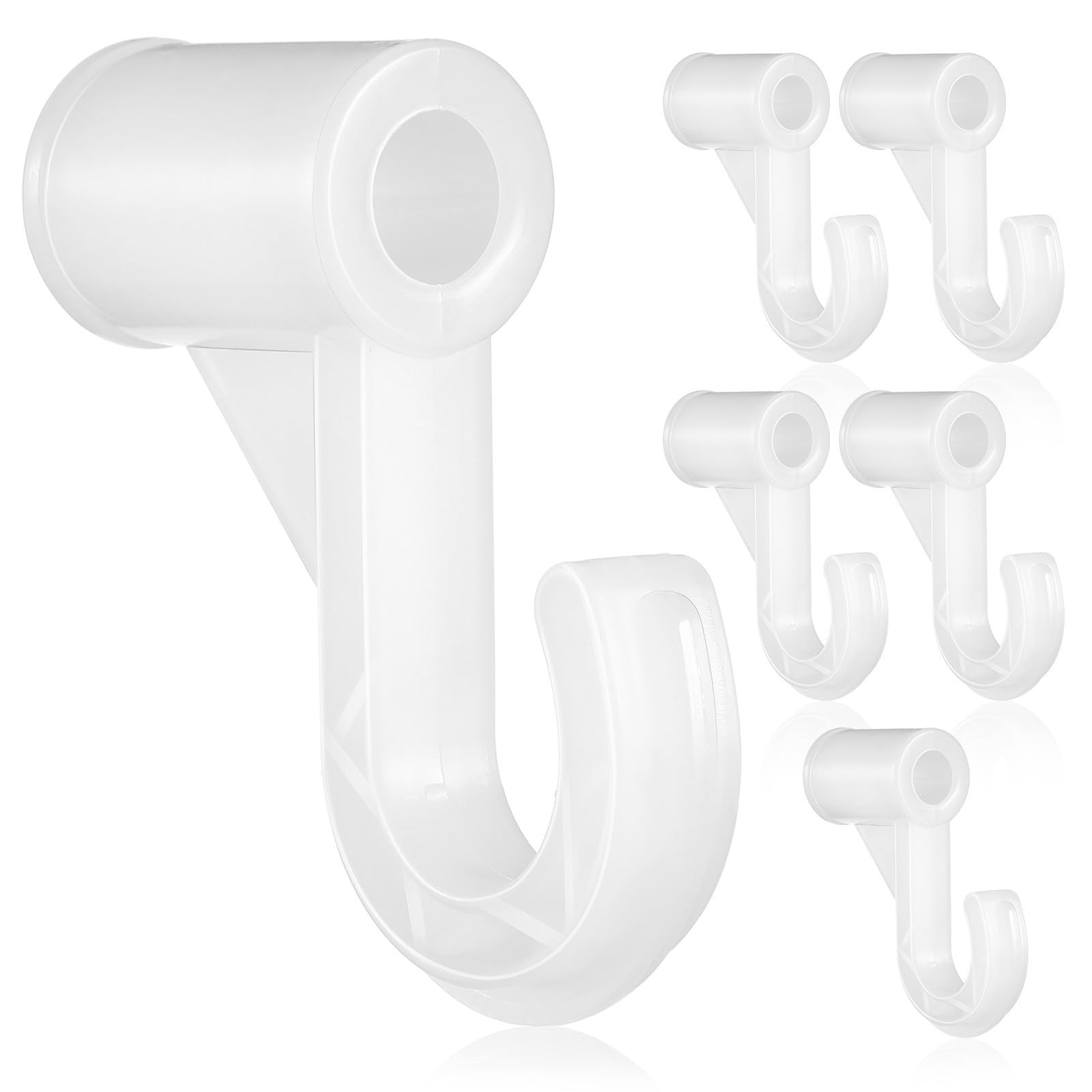 ORFOFE Adjustable Hanging Rod Bracket 6 Pieces Plastic Wardrobe Hooks for Bedroom Storage Hanging Rod Support