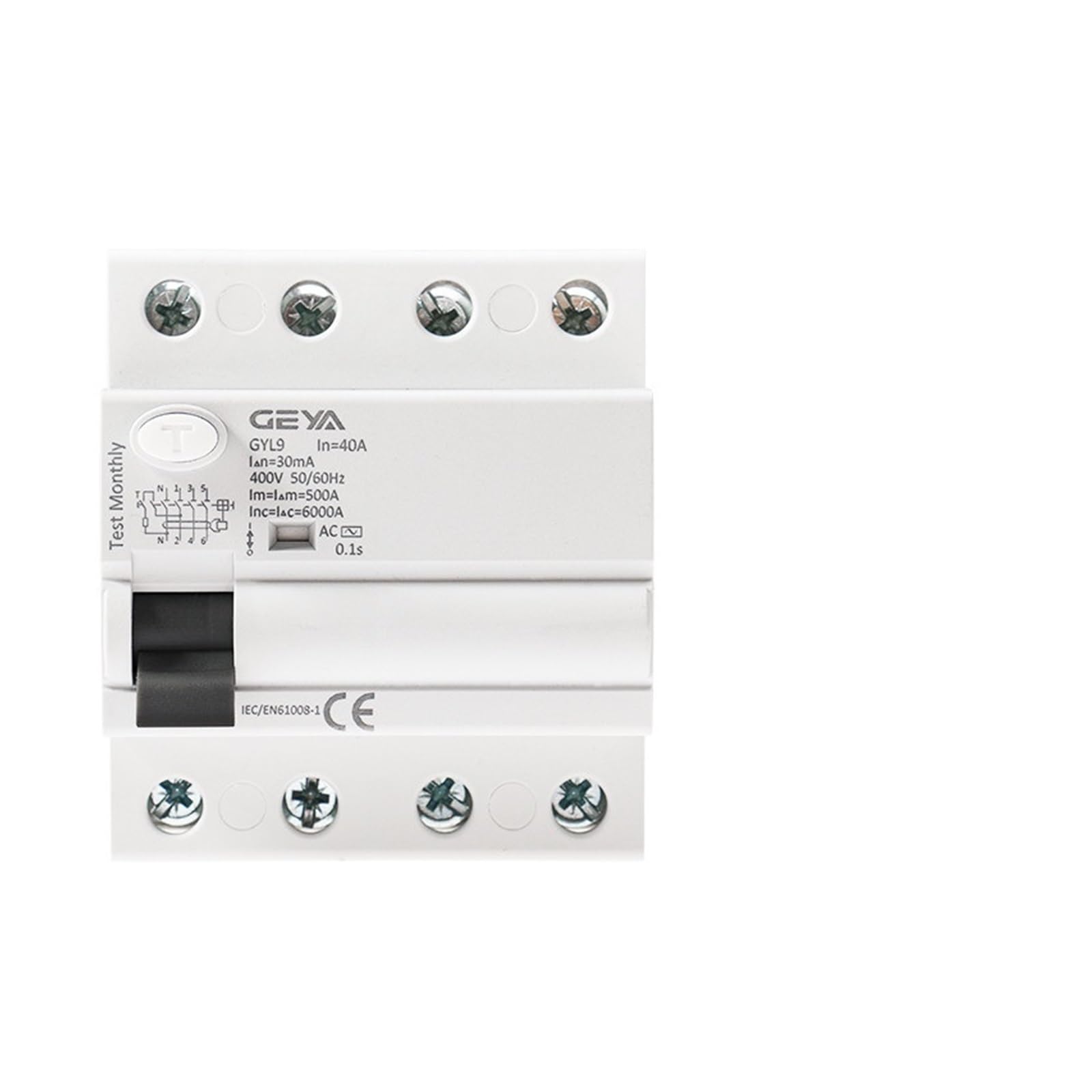 Disjoncteur de Type GYL9 haute performance AC 4P 100A protection thermique