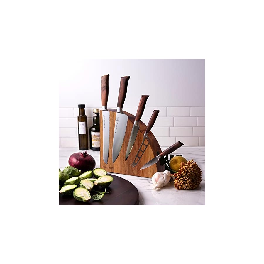 Messermeister-Royale-Elite-6-Piece-Magnet-Block-Set-Includes-8-Stealth-Chefs-Knife-9-Scalloped-Bread-Knife-6-Utility-Knife-5-Cheese-Tomato-Knife-35-Paring-Knife-Knife-Block Messermeister Royale Elite 6-Piece Magnet Block Set - Includes 8" Stealth Chef's Knife, 9" Scalloped Bread Knife, 6" Utility Knife, 5” Cheese & Tomato Knife, 3.5" Paring Knife & Knife Block