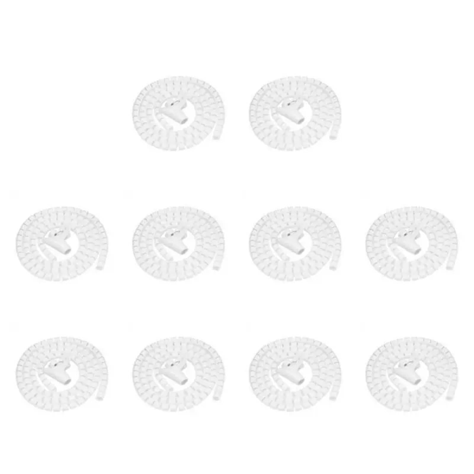 Avvolgicavo a Spirale in plastica | Gestione cavi multicolore, ID 22 mm, 1-10 m: organizza i cavi(White,10 Meters)