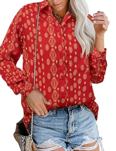 Magritta Long Sleeve Shirts for Women Fashion Button Down Blouse Tops