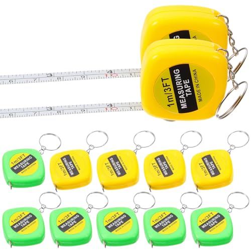 Set de 12 Cintas Métricas Mini Retráctiles con Llaveros miniatura 3