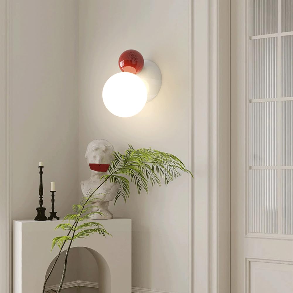Lámpara de Pared de Globo nórdico, Aplique de acrílico, lámpara de Pared de Mediados de Siglo, Accesorios de iluminación Magic Bean Globe WAL para Sala de Estar, Dormitorio, Pasillo, Cocina,