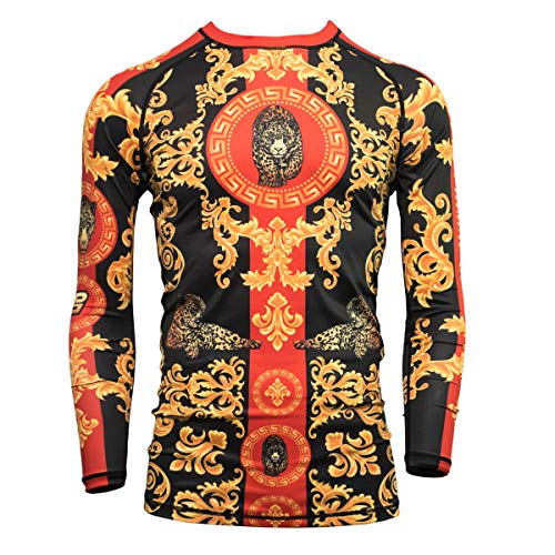 Primal Gear Jaguar BJJ Compression Base Layer Rash Guard Shirt- BJJ, Jiu Jitsu (Small)