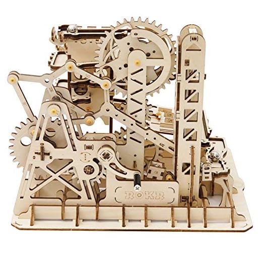 ROKR Marble Run Kit 3D Wooden Puzzles Model to Build for Adults Birthday Gift